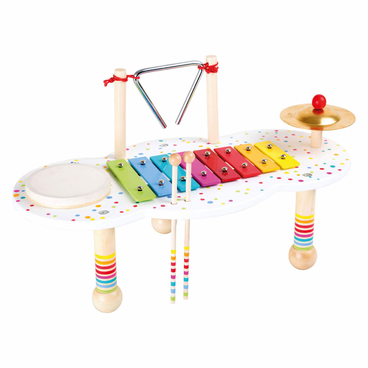 Small foot wooden music table with dots, 3dlg.