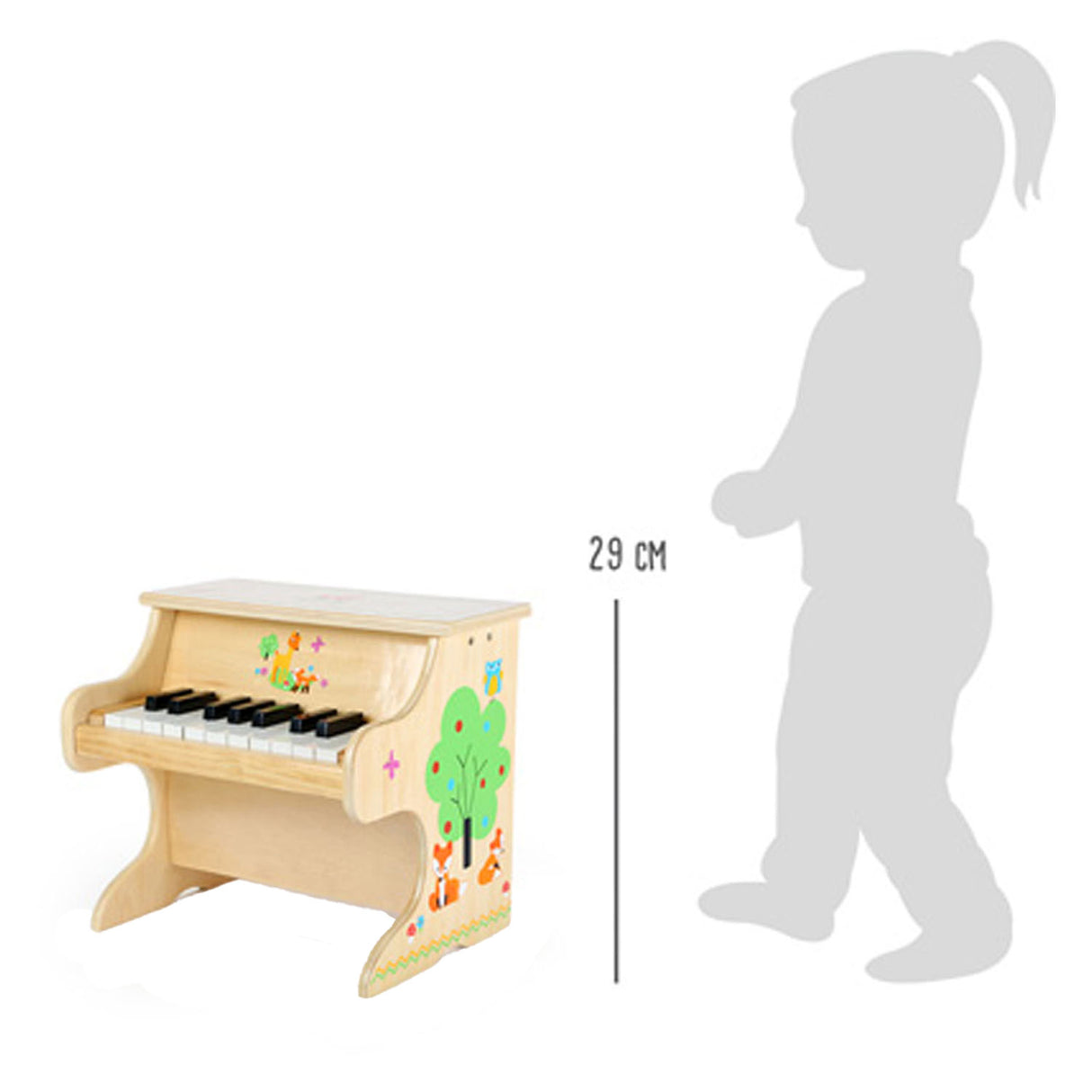 Small foot wooden piano small fox