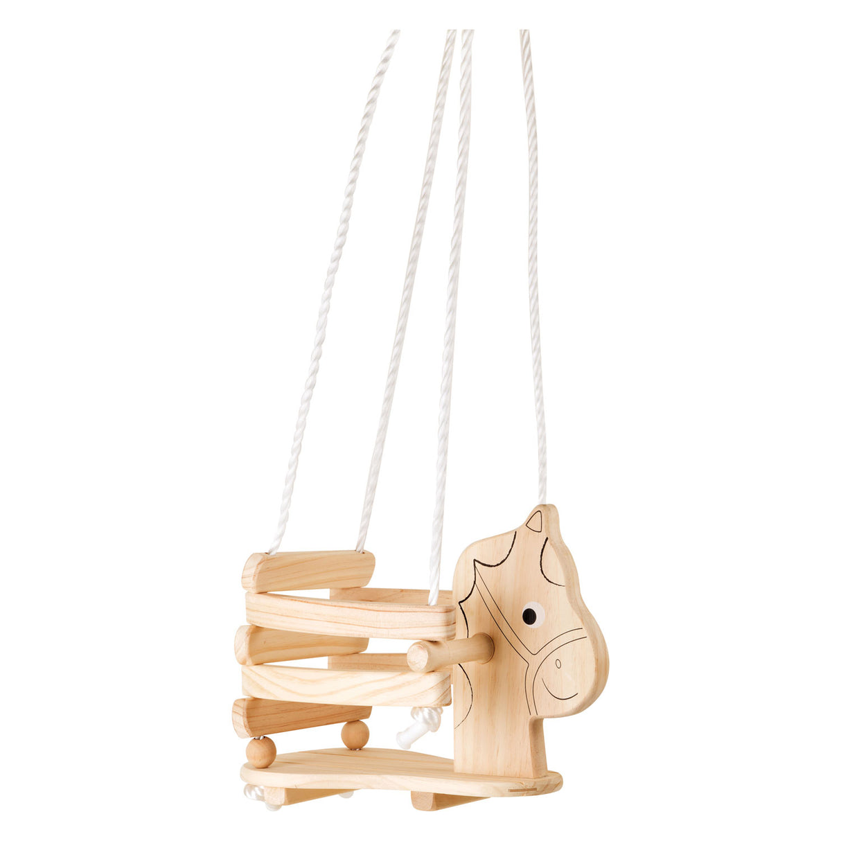 Swing de caballo de madera de pie pequeño, 145 cm