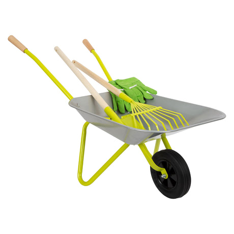 Small foot - metalen kruiwagen met tuingereedschap, 5dlg.