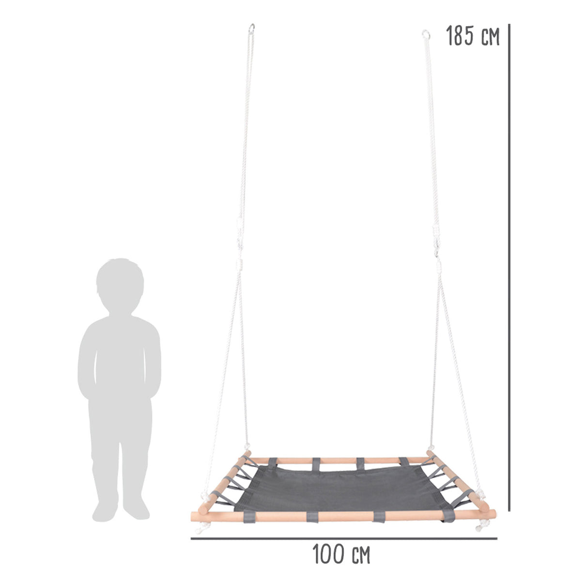 Small foot - nestschommel met houten frame, 100x100cm