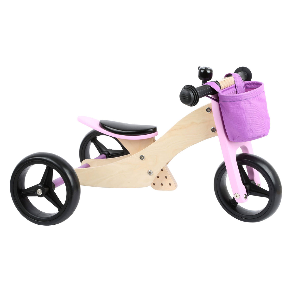 Small foot wooden tricycle and 2in1 pink