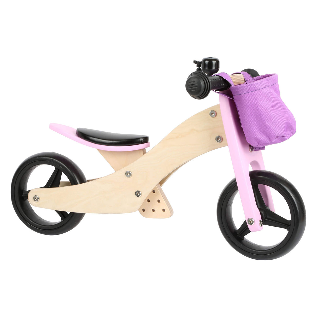 Small foot wooden tricycle and 2in1 pink