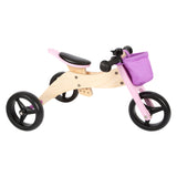 Small foot wooden tricycle and 2in1 pink