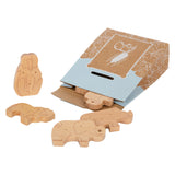 Kleine Fußholz -Playetts Tiere Cracker, 8dlg.