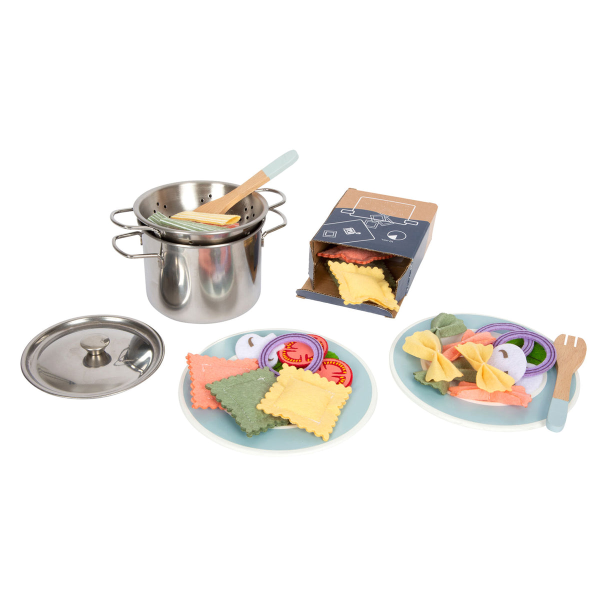 Lille fod Wooden Playets Pasta Chef Set, 19dlg.