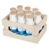 Small foot - houten krat met melkflessen, 12dlg.