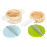 Small foot wooden cookery and service set, 15dlg.