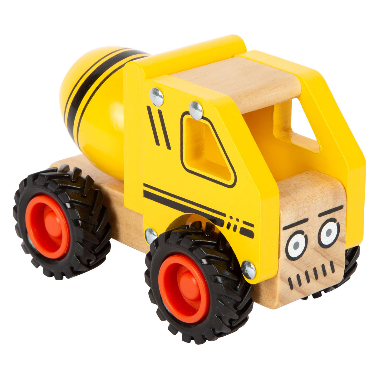 Small foot wooden cement truck yellow