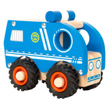 Small foot wooden police car blue