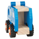 Small foot wooden police car blue