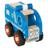 Small foot wooden police car blue