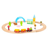 Small foot wooden train set city and countryside, 24dlg.