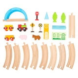 Small foot wooden train set city and countryside, 24dlg.