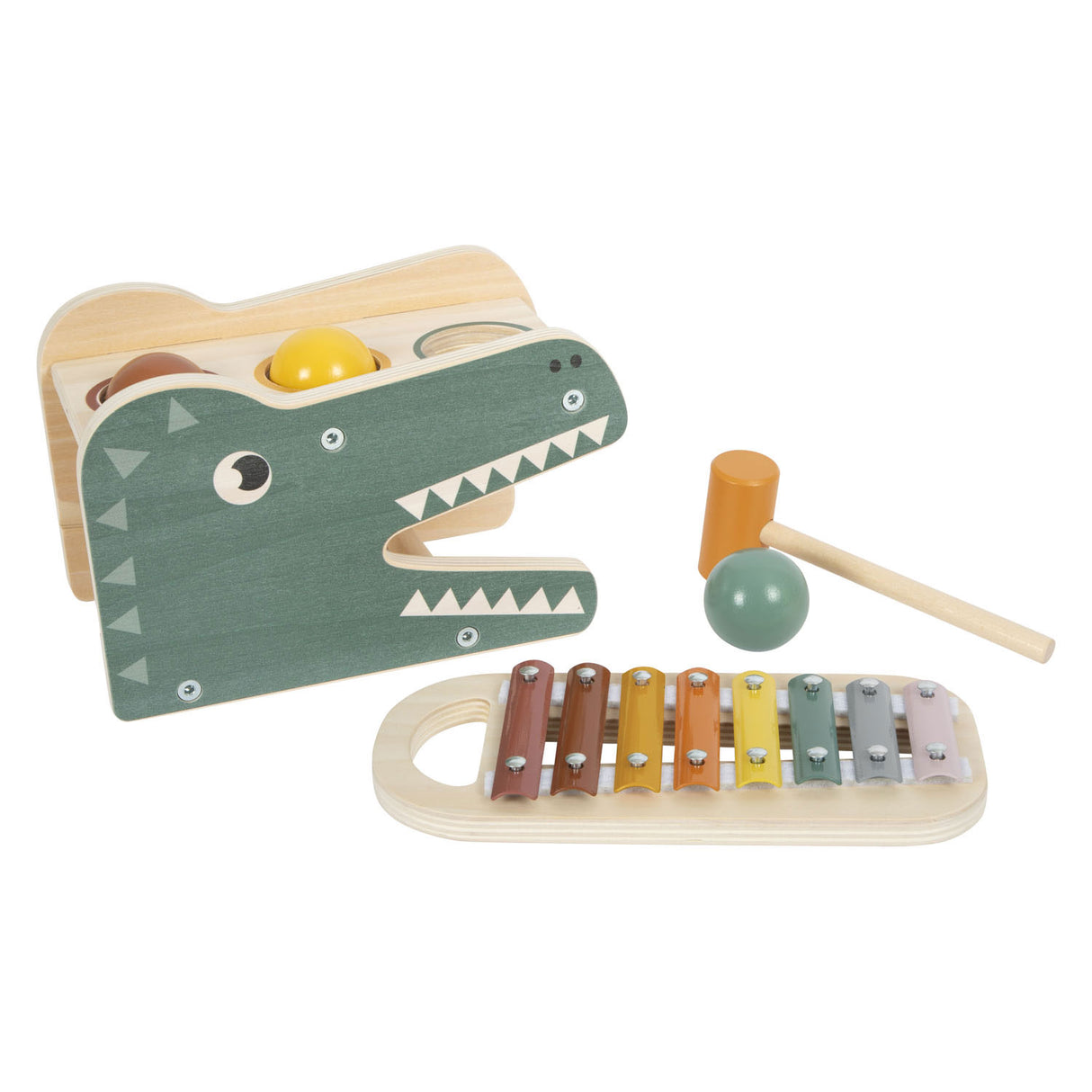 Petit xylophone en bois et safari de Hamperbank, 5dlg.