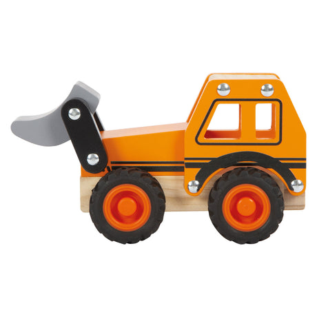Small foot - houten graafmachine oranje