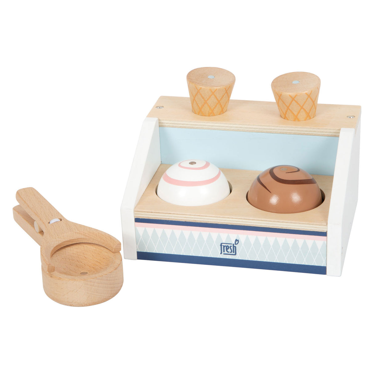 Small foot wooden compact ice cream stall Fresh, 6dlg.