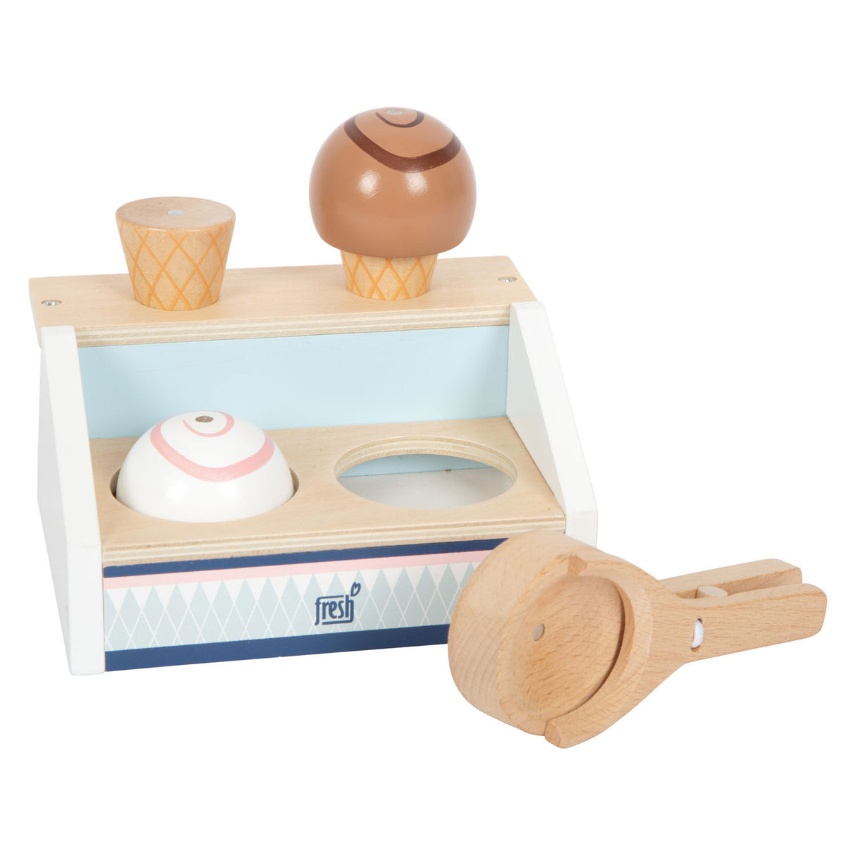 Small foot wooden compact ice cream stall Fresh, 6dlg.