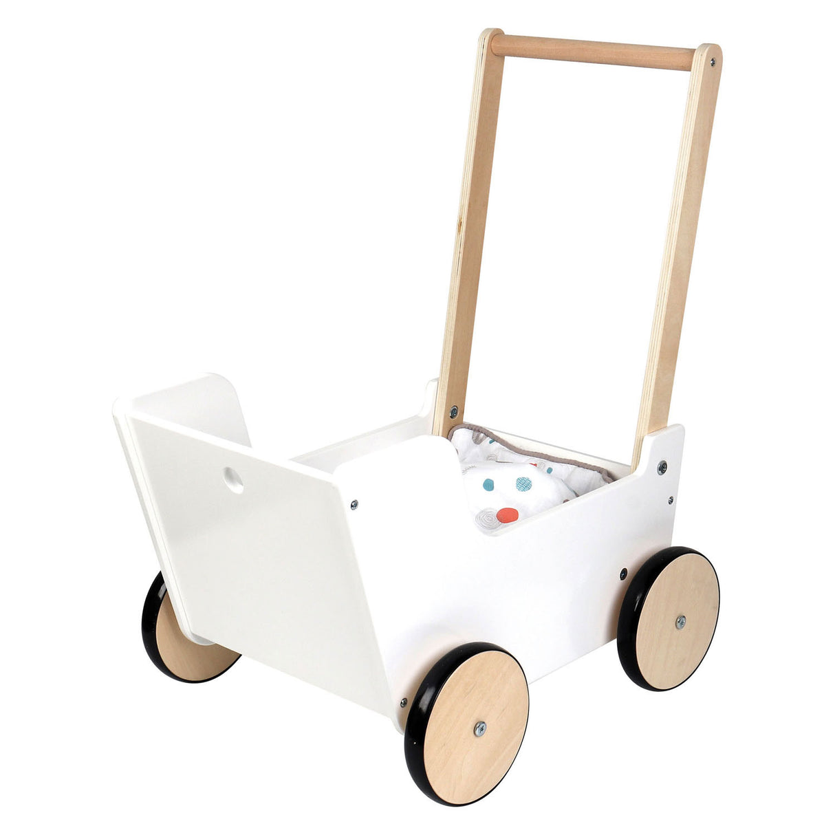 Petit bouton Pushwagen en bois à petit pied