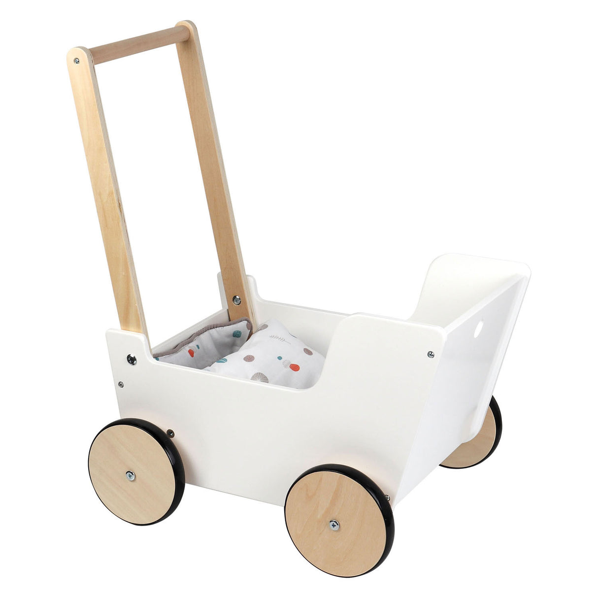 Petit bouton Pushwagen en bois à petit pied