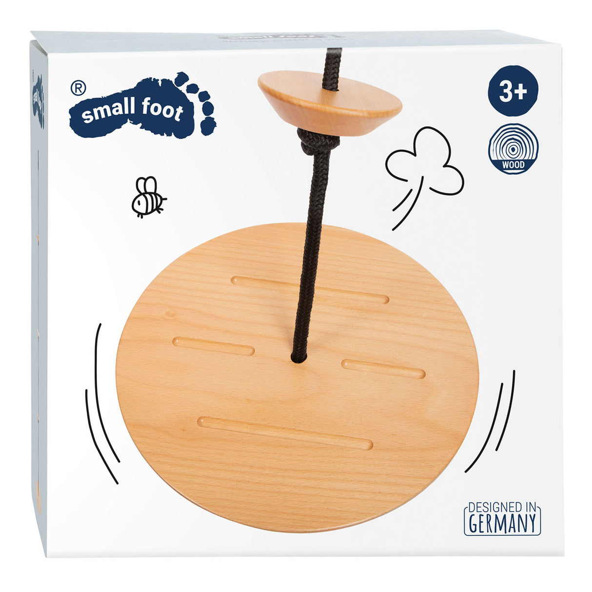 Small Foot Disc swing with climbing rope Black Line