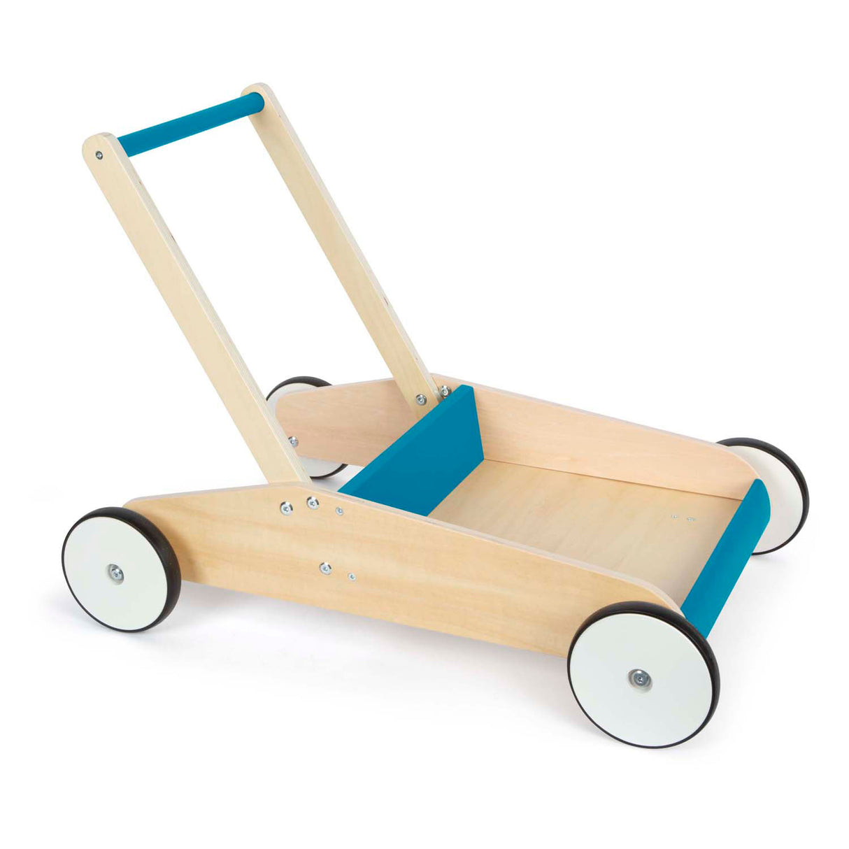 Small foot houten loopwagen petrol blauw