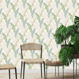 Hollandske Wallcoverings Dutch Wallcoverings Tapet Tropical Leaf Gray and Green