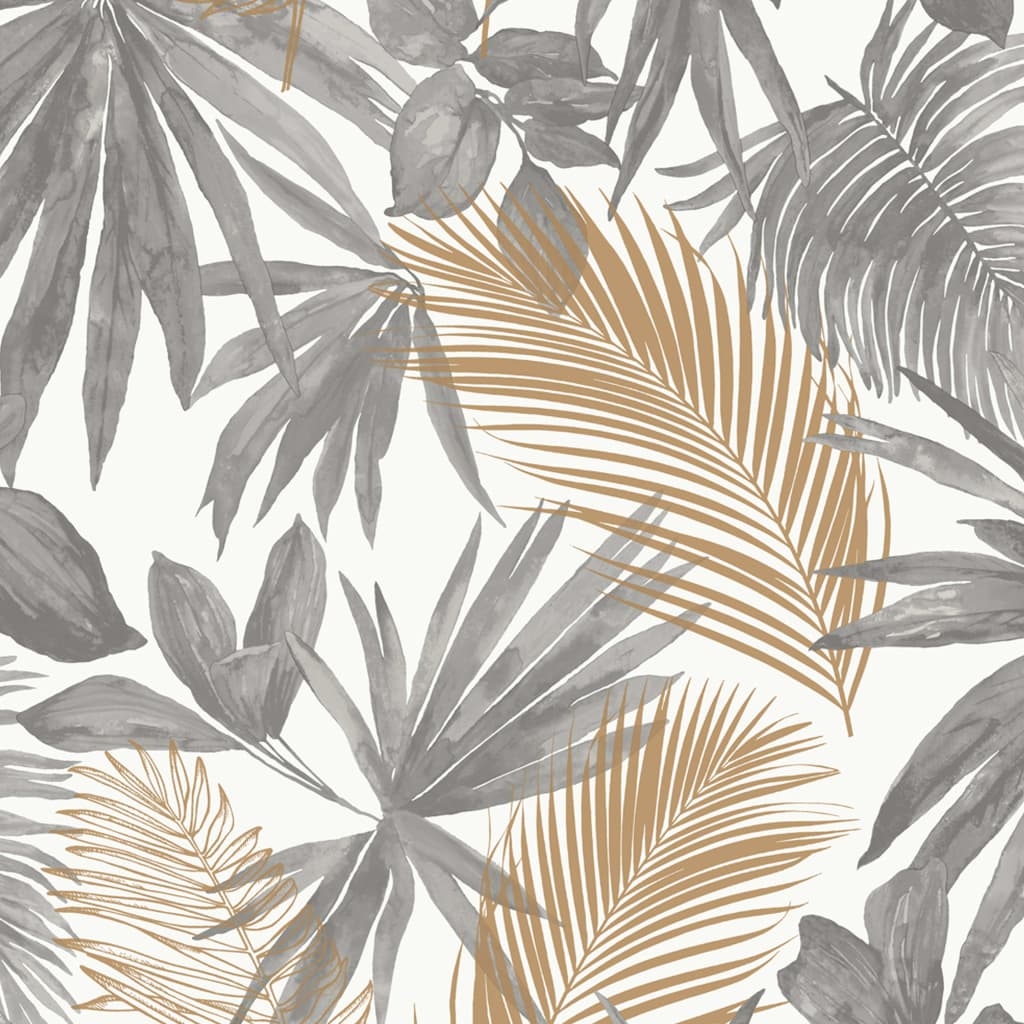 Hollandske Wallcoverings Dutch Wallcoverings Tapet Wild Palms Gray and Beige