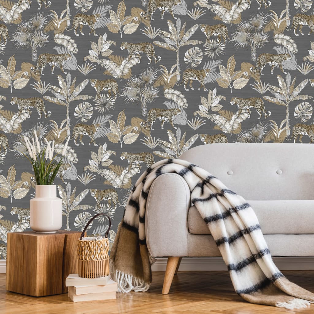 Hollandske Wallcoverings Dutch Wallcoverings tapet Leopard Gray og Beige