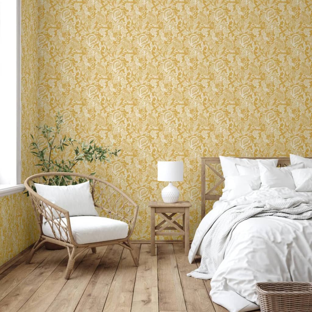 Hollandske Wallcoverings Dutch Wallcoverings tapet Mae Oker og Beige