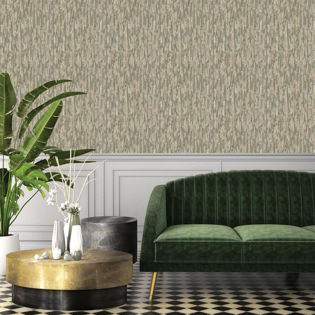 Hollandske Wallcoverings Dutch Wallcoverings tapet Phoenix Green og Beige