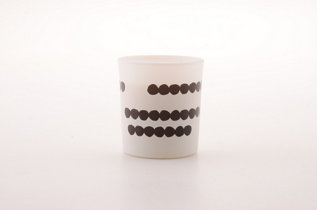 Kaars in glas stippen zwart wit