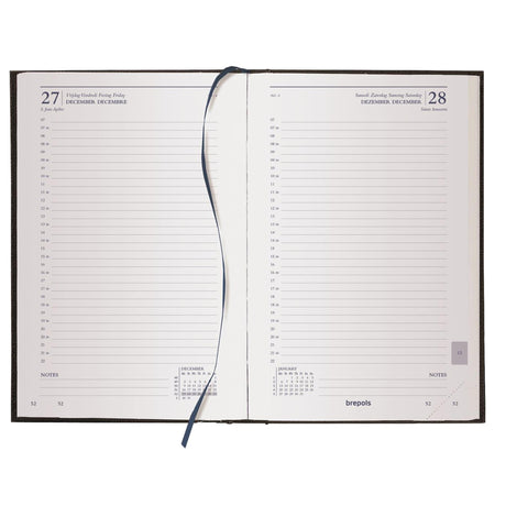Brepols bureau agenda saturnus 1 dag 2027 lima zwart 13,3x20,8cm