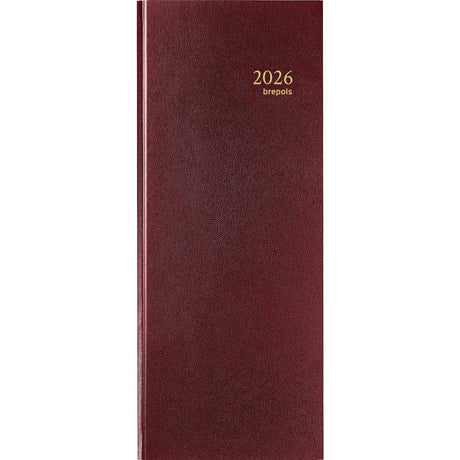 Brepols bureauagenda saturnus lang 1 dag 2026 lima bordeaux 13x33cm