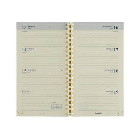 Brepols zakagenda interplan week nl 2027 genova zwart 9x 16 cm