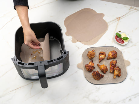 Nostik airfryer bakvellen 2 stuks vierkant pfas vrij 24x24cm