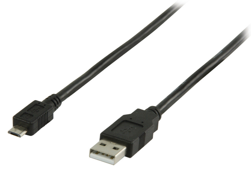 Valueline VLCP60500B05 USB 2,0 USB En hane - USB Micro B Manlig kabel 0,50 m svart