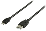 Valueline VLCP60500B10 USB 2.0 USB A MALE - USB MICRO B MALER Kabel 1,00 m Schwarz