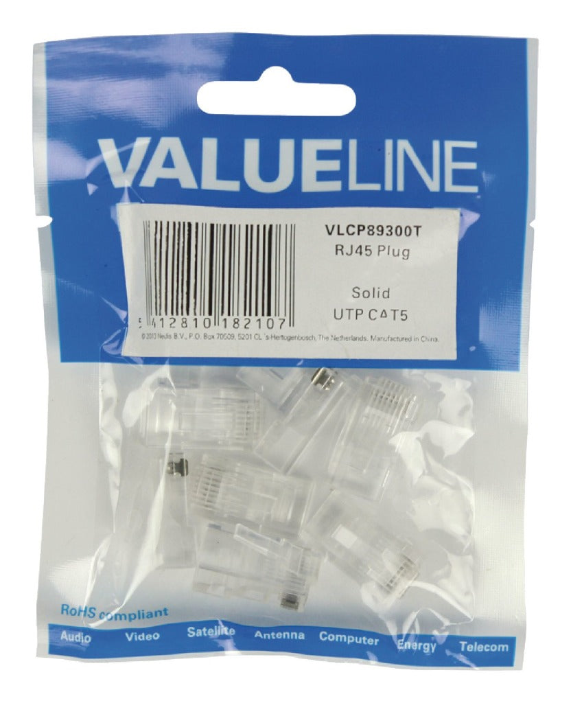 Valueline VLCP89300T Conectores RJ45 para cables sólidos UTP CAT 5