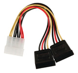 Valueline VLCP73520V015 Internal Stroom Splitter cable Molex Male - 2x SATA 15 -PINS Female 0.15 m multicolour colored