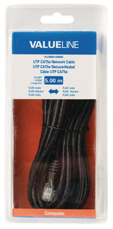 VALUELINE VLCB85100B50 UTP CAT5E Network Kabel RJ45 Mężczyzna - RJ45 Mężczyzna 5,00 m Black