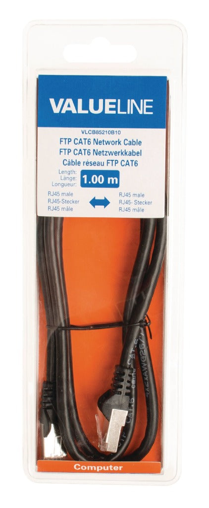 Valueline Valueline VLCB85210B10 CAT6 F Kabel sieciowy UTP RJ45 (8 8) Mężczyzna RJ45 (8 8) Mężczyzna 1,00 m czarny