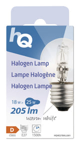 HQ HQHE27 Ball001 Halogen lamp Bogel E27 18 W 205 LM 2 800 K