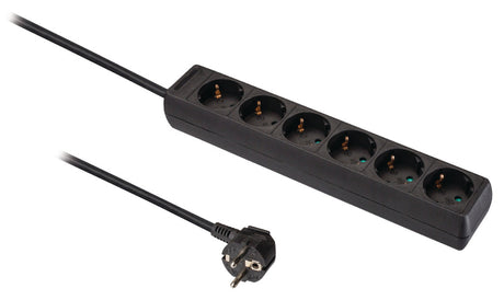Valueline vles615f001bl stekkerdoos 6-wegs 1.50 m zwart