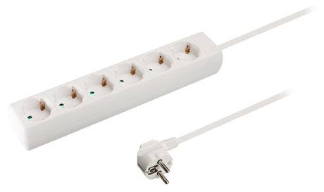 Valueline vles630f001wh stekkerdoos 6-wegs 3.00 m wit