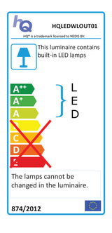 HQ HQ HQLEDWLOUT01 LED stenska svetilka za zunaj 6 W 190 lm črna