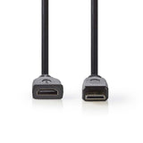 Nedis CVGP34590BK02 Hochgeschwindigkeits-HDMI-Kabel mit Ethernet HDMI-Mini-Stecker-HDMI-Frau 0,2 m Schwarz