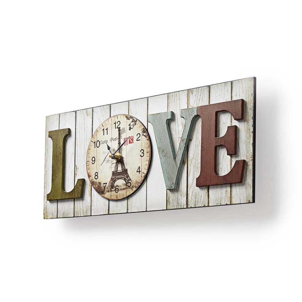 Nedis clwww001wdl40 Wood Stil Wall Clock an der Lëscht Model # 039; Léift # 039;