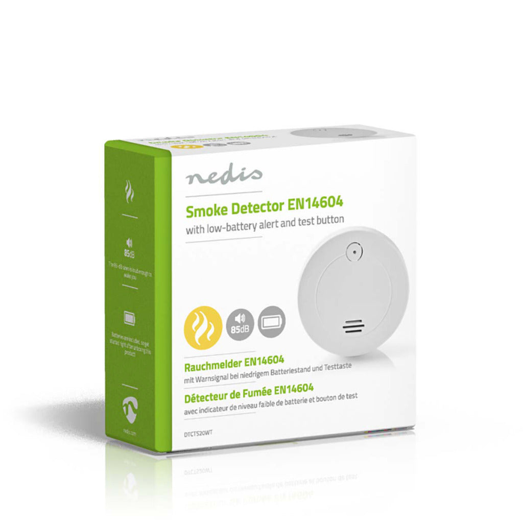 Nedis dtcts20wt smoke detector en14604 batterij-indicator