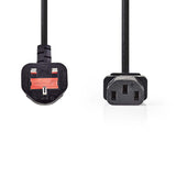 NEDIS CEGP11100BK20 Cable de alimentación Plug tipo G (VK) -IEC-320-C13 2.0 m Negro